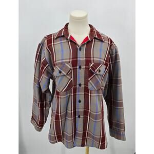 Vintage Five Brother Quilted Flannel Shirt Jacket USA Made